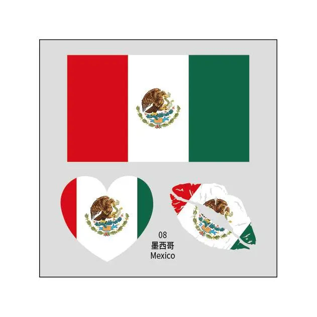 US Canada Mexico flag tattoo stickers, football matches, sports games tattoo stickers, water transfer face stickers