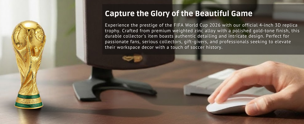 Official FIFA World Cup 2026 Edition - 3 Inch 3D Trophy Inside a Premium Acrylic Case - Timeless Collector’s Item - FIFA World Cup Trophy Replica Perfect for Man Cave or Football Memorabilia