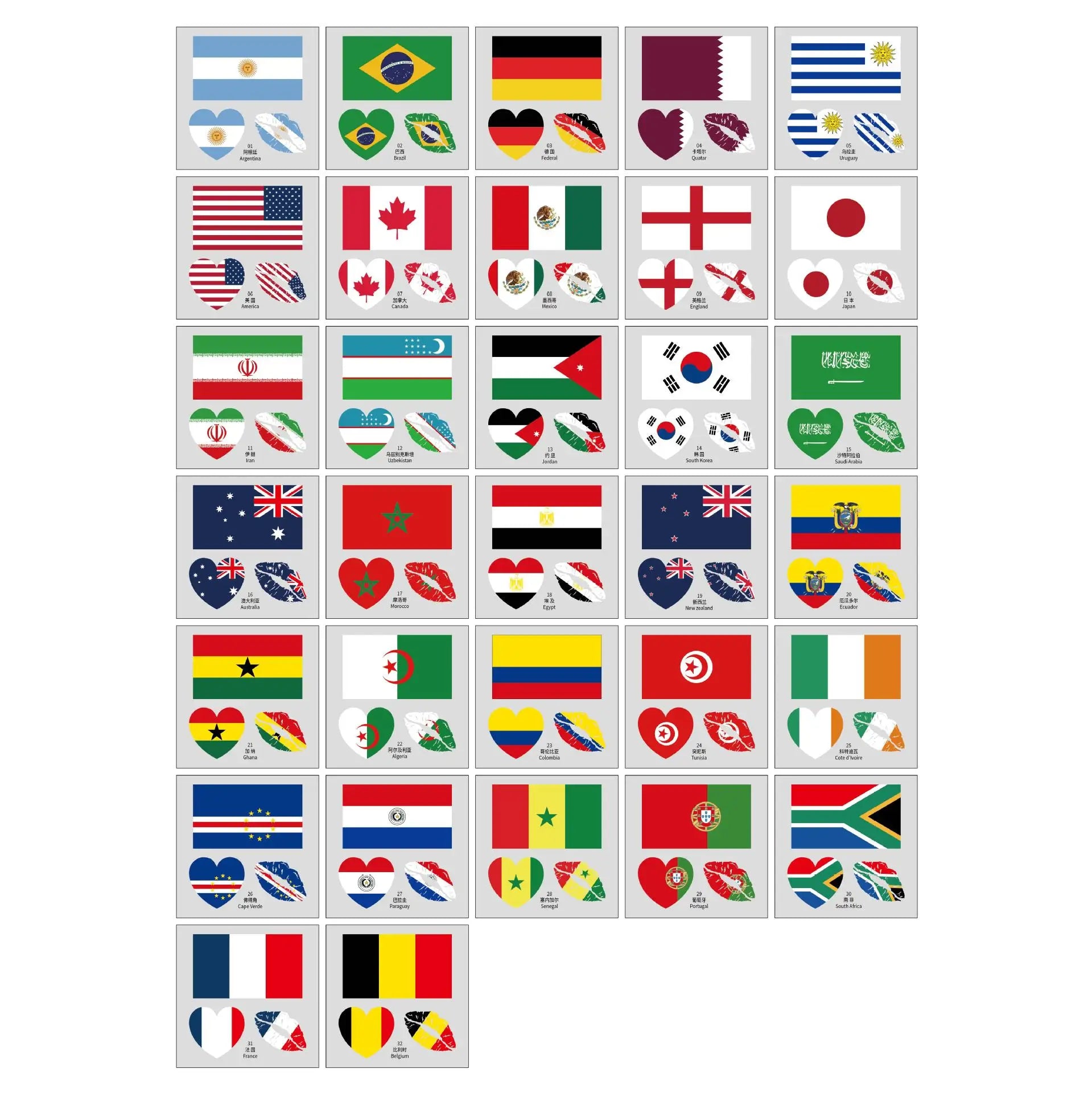 US Canada Mexico flag tattoo stickers, football matches, sports games tattoo stickers, water transfer face stickers