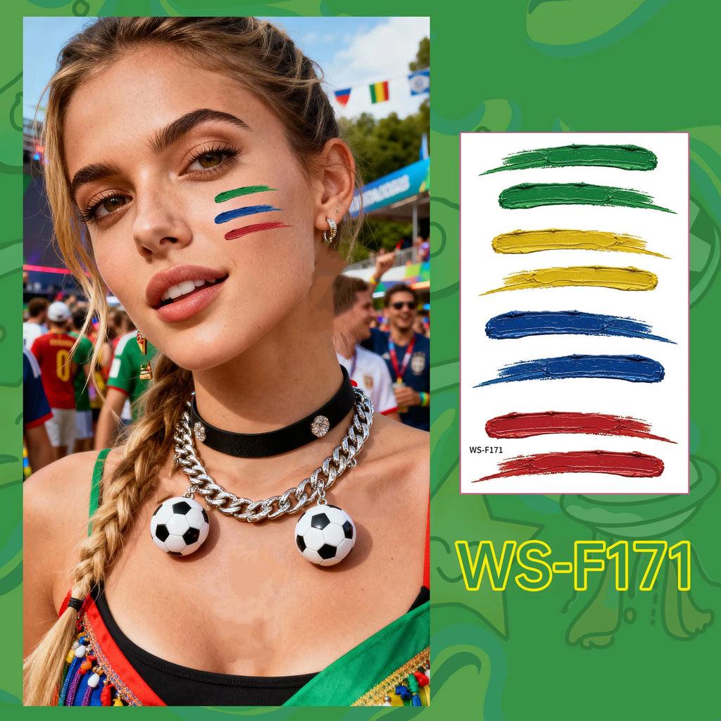 1/8pcs Realistic Football Game Stickers Soccer Temporary Tattoos Atmosphere Body Art Decor Stickers for Sports Events Parties