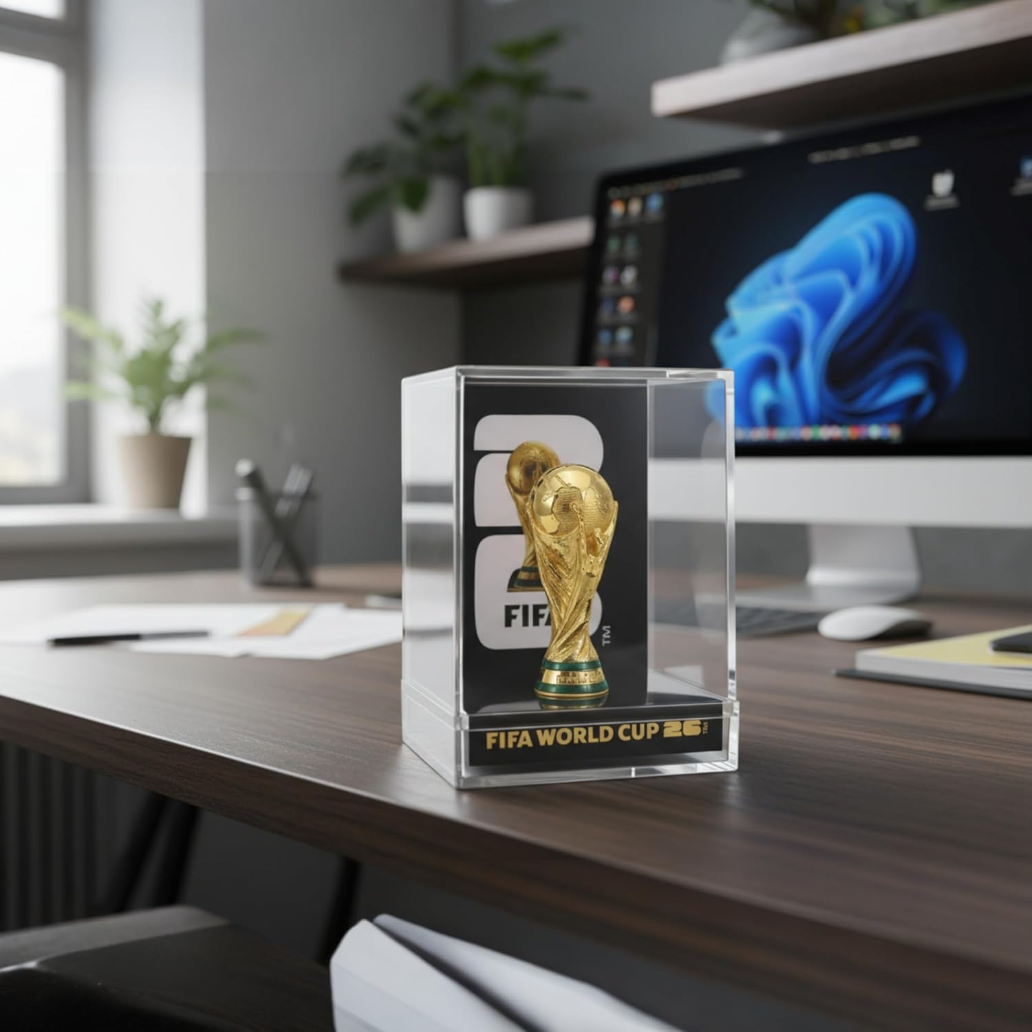 Official FIFA World Cup 2026 Edition - 3 Inch 3D Trophy Inside a Premium Acrylic Case - Timeless Collector’s Item - FIFA World Cup Trophy Replica Perfect for Man Cave or Football Memorabilia