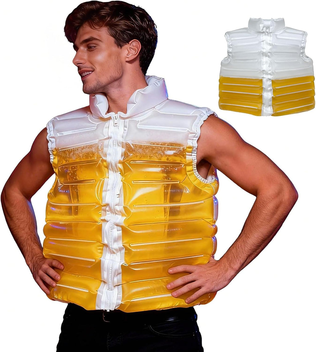 Transparent Beer Jacket, Beer Puffer Jackets, Beer-Filled Coat with Straw, Jacket Shaped Beer Beverage Pools
