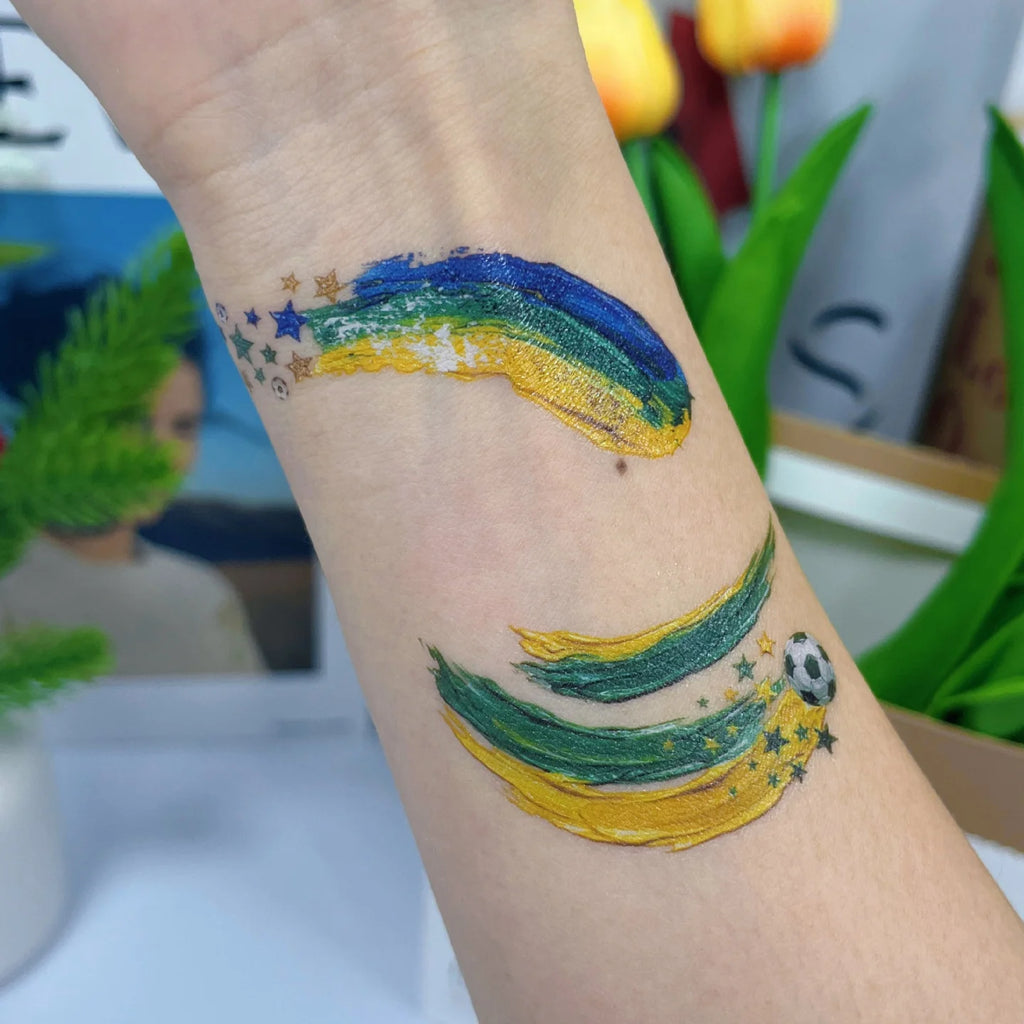 1/8pcs Realistic Football Game Stickers Soccer Temporary Tattoos Atmosphere Body Art Decor Stickers for Sports Events Parties