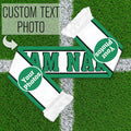 1pc Custom White-Green Striped Team Scarf,Custom Text/Photo,Fan Party Fashion,for Stadium Matches & Soccer Watch Party Decor